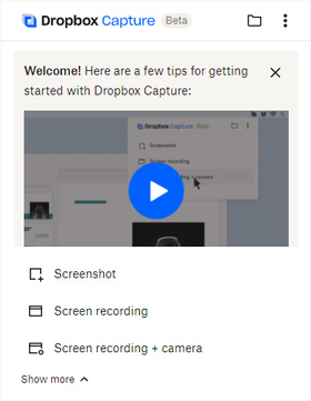 画面1：Dropbox Captureの画面