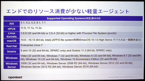 図1:EnCase Endpoint Securityのエージェントの稼働OS