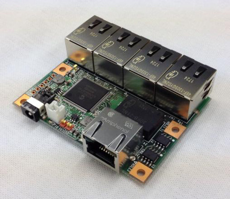 写真1●超小型ギガビットスイッチングHUBの外観（出所：OA研究所）