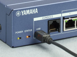 写真2●コンソール接続ポートとして、RJ45に加えてmini USBも使えるようにした