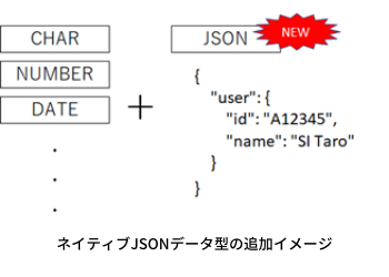 図1：テーブル作成時にJSONデータ型を選択できるようにした（出典：システムインテグレータ）