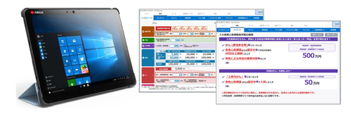 図1:新営業端末と新システムの画面イメージ(出典:太陽生命保険)