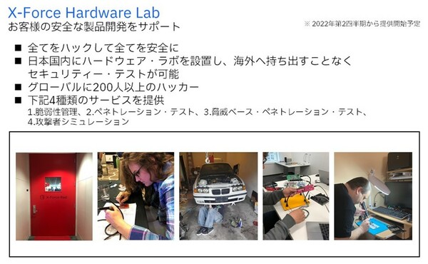 図4：ハードウェア機器へのペネトレーション（侵入）テストを実施可能なラボ「X-Force Hardware Lab | TOKYO」の概要（出典：日本IBM）