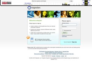 図1：Napsterの2010年2月時点のホームページ