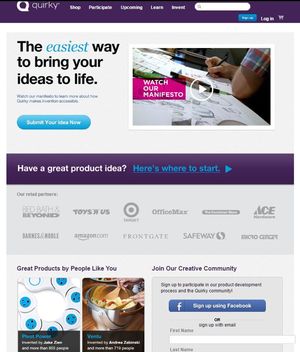 図4：Quirkyの2012年3月時点のホームページ
