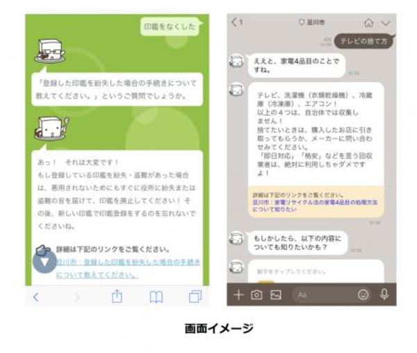 画面1：AIスタッフ総合案内サービスの画面イメージ（出典：日本ビジネスシステムズ）