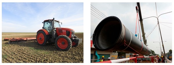 写真1：クボタは、農業機械の提供に加え、水道管から水処理施設にいたる水環境分野の製品を手がけている（出典：クボタ）