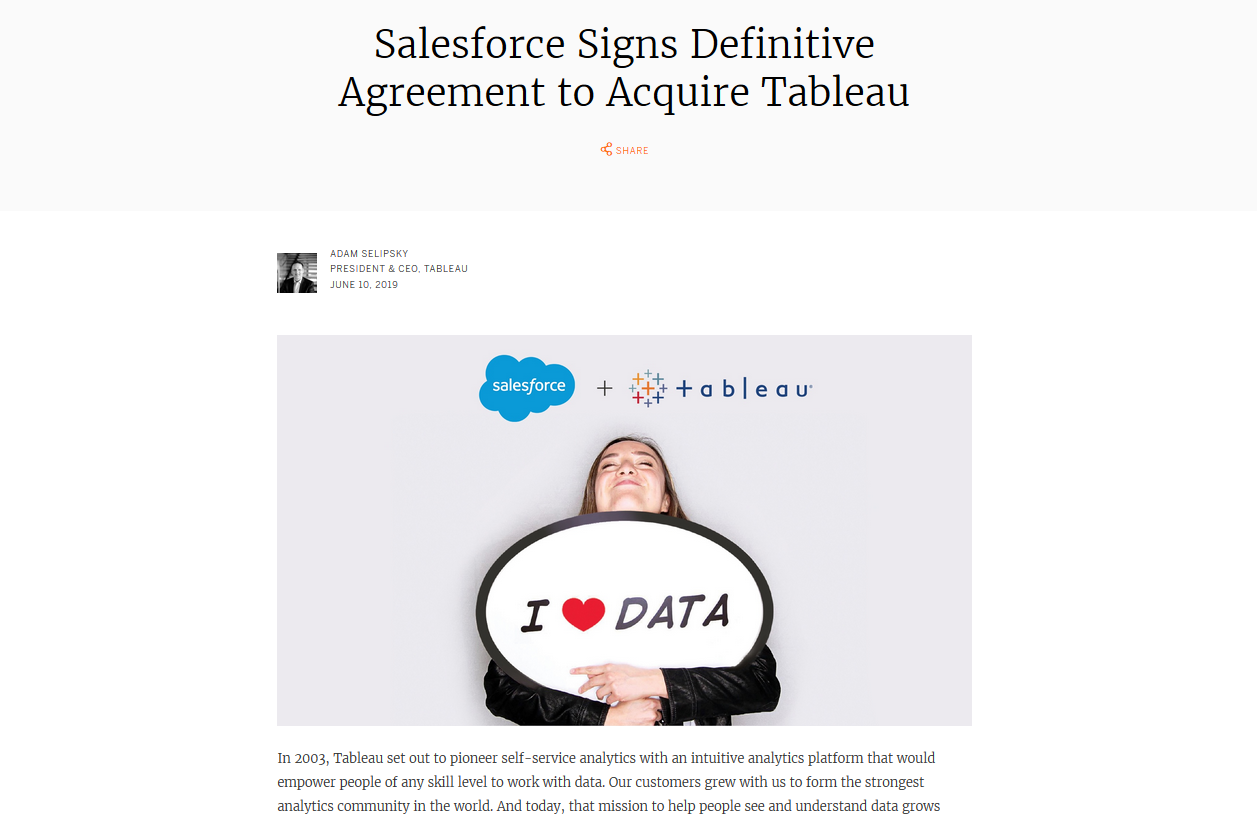 欲しかったのは 顧客を正しく見て理解する力 Salesforce Comによるtableau買収の背景 It Leaders