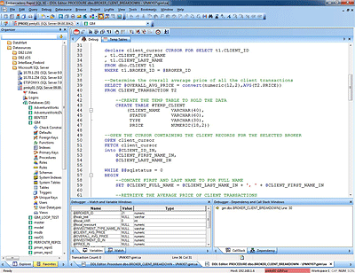写真1 DB PowerStudio for SQL Serverを構成する中核ソフト「Rapid SQL」の画面