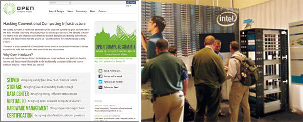 写真2　Open Compte Summitの会場風景。左はOCPのWebサイト