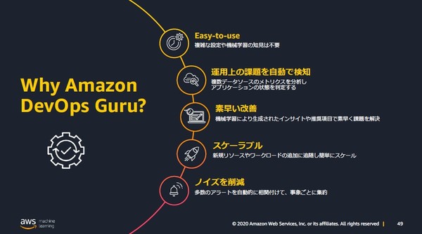 図2：Amazon DevOps Guruの概要（出典：アマゾンウェブサービスジャパン）
