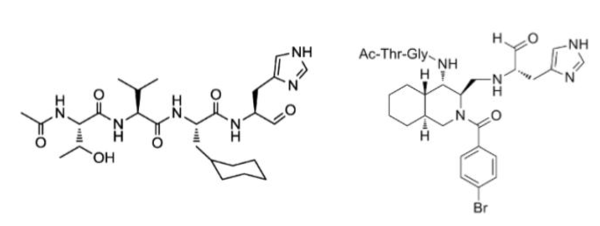 図2：ペプチド性化合物（左）と非ペプチド性化合物（右）の構造（出典：京都薬科大学、Preferred Networks）