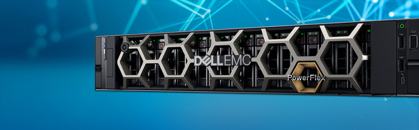 写真1：Dell EMC PowerFlexのラックマウント型アプライアンスの外観